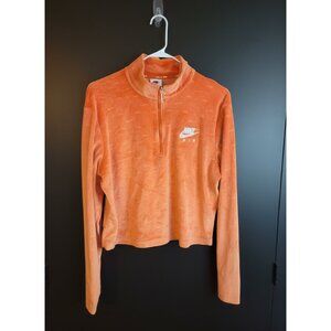 Nike Air Orange Velour ¼ Zip Pullover